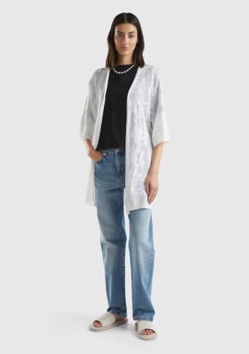 Benetton 103cd603o Cardigan Donna Pizzo Bianco