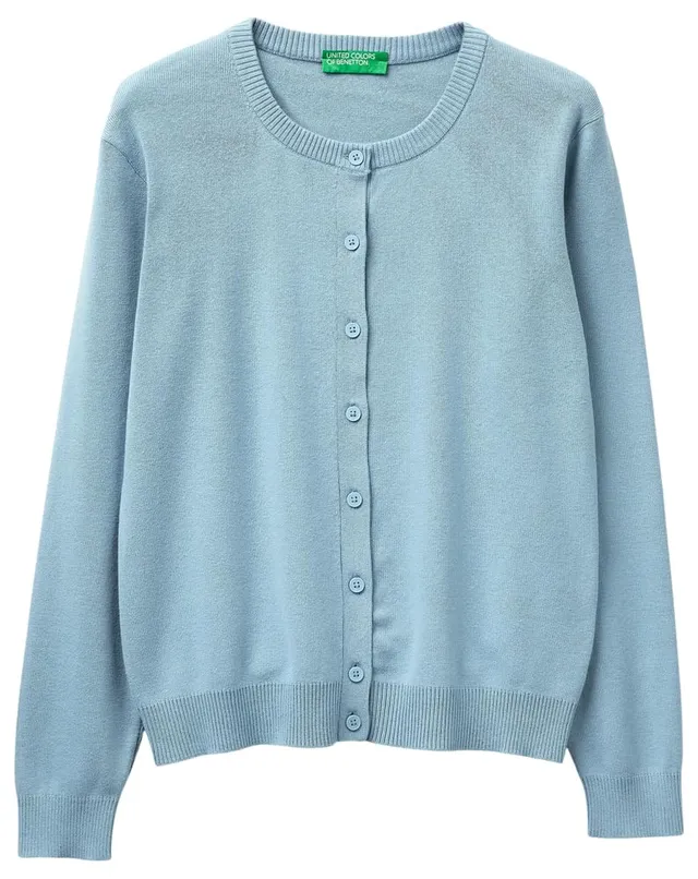 Benetton Maglieria 1C19D502P Cardigan Coreana Blu