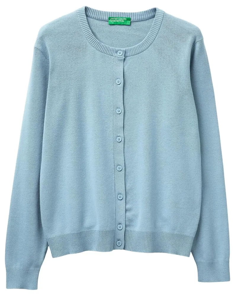 Benetton Maglieria 1C19D502P Cardigan Coreana Blu