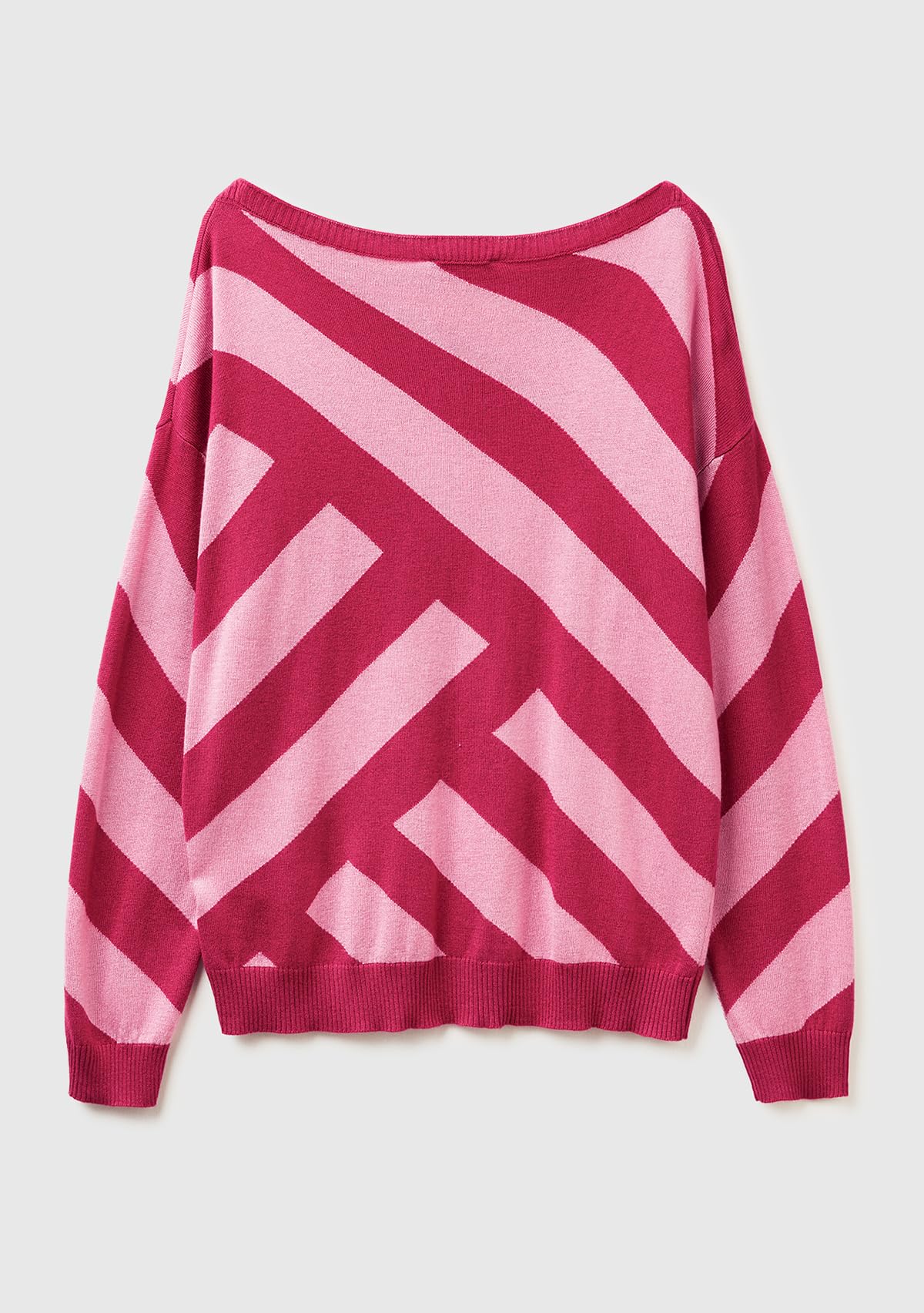 Benetton Maglieria Maglia Barchetta Rasata Misto Lana Leggera