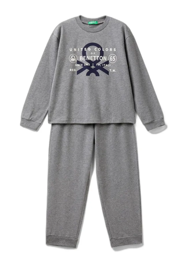 United Colors of Benetton 3dke0p073 Set Pigiama Bimbo Grigio 90