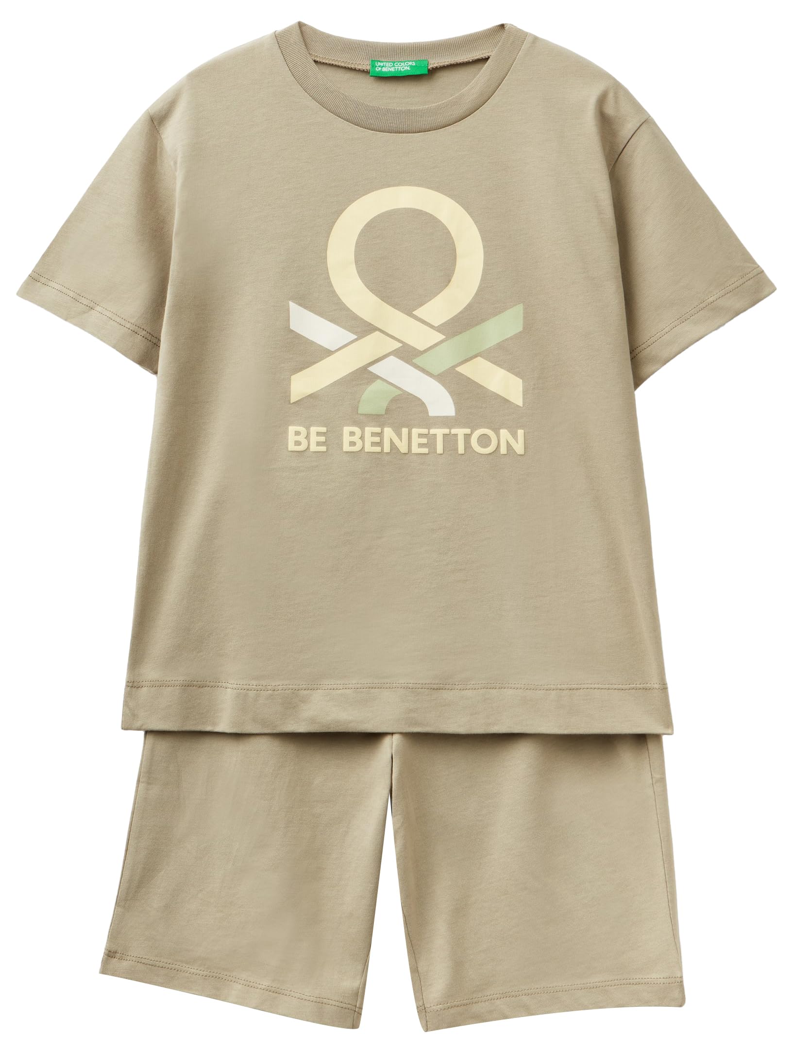 Benetton 30960p06s Pigiama Bambino Corto T-Shirt+Short Blu