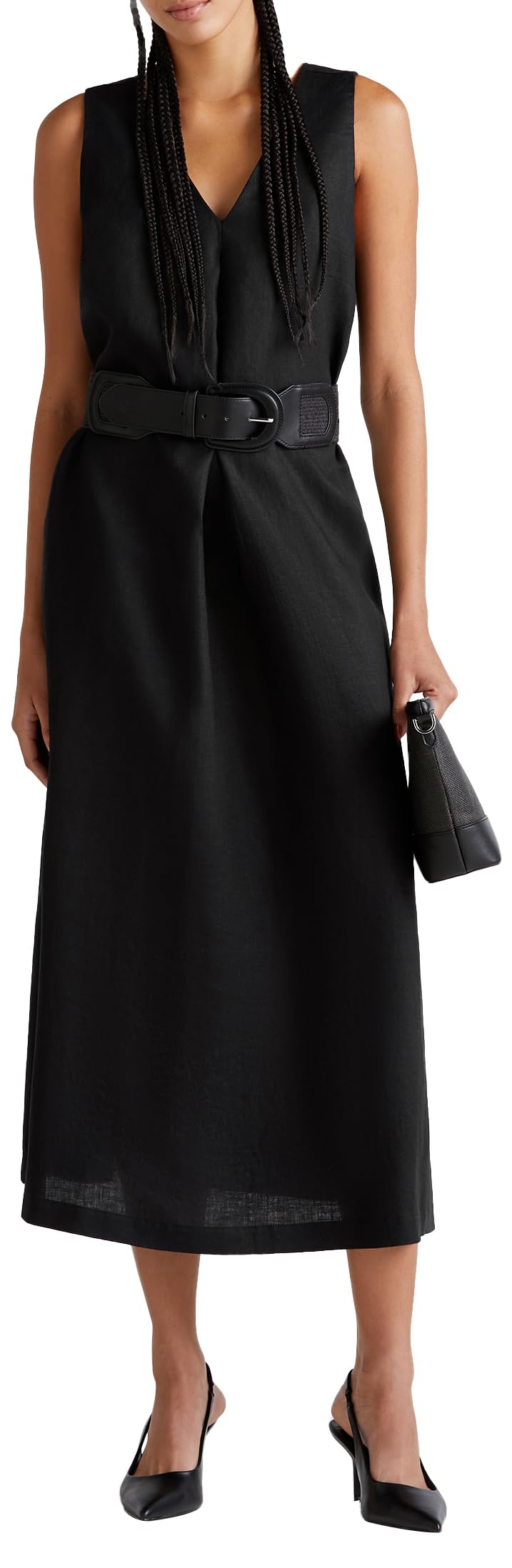 Benetton 4aghdv07c Vestito Donna Linea A Bianco Ottico 101