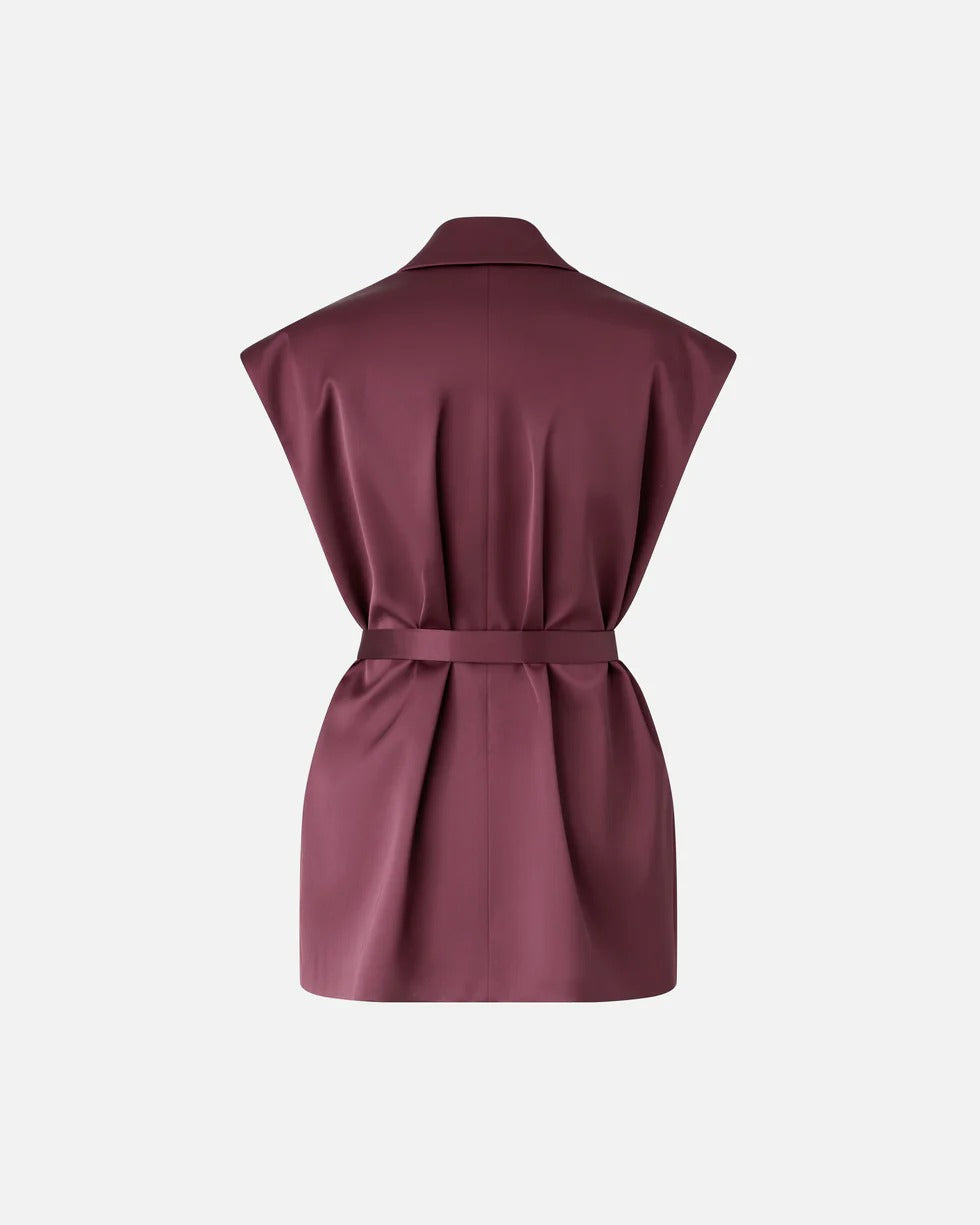 Pinko 106585 A1Y5 Giacca Donna Bordeaux Satin Smanicata