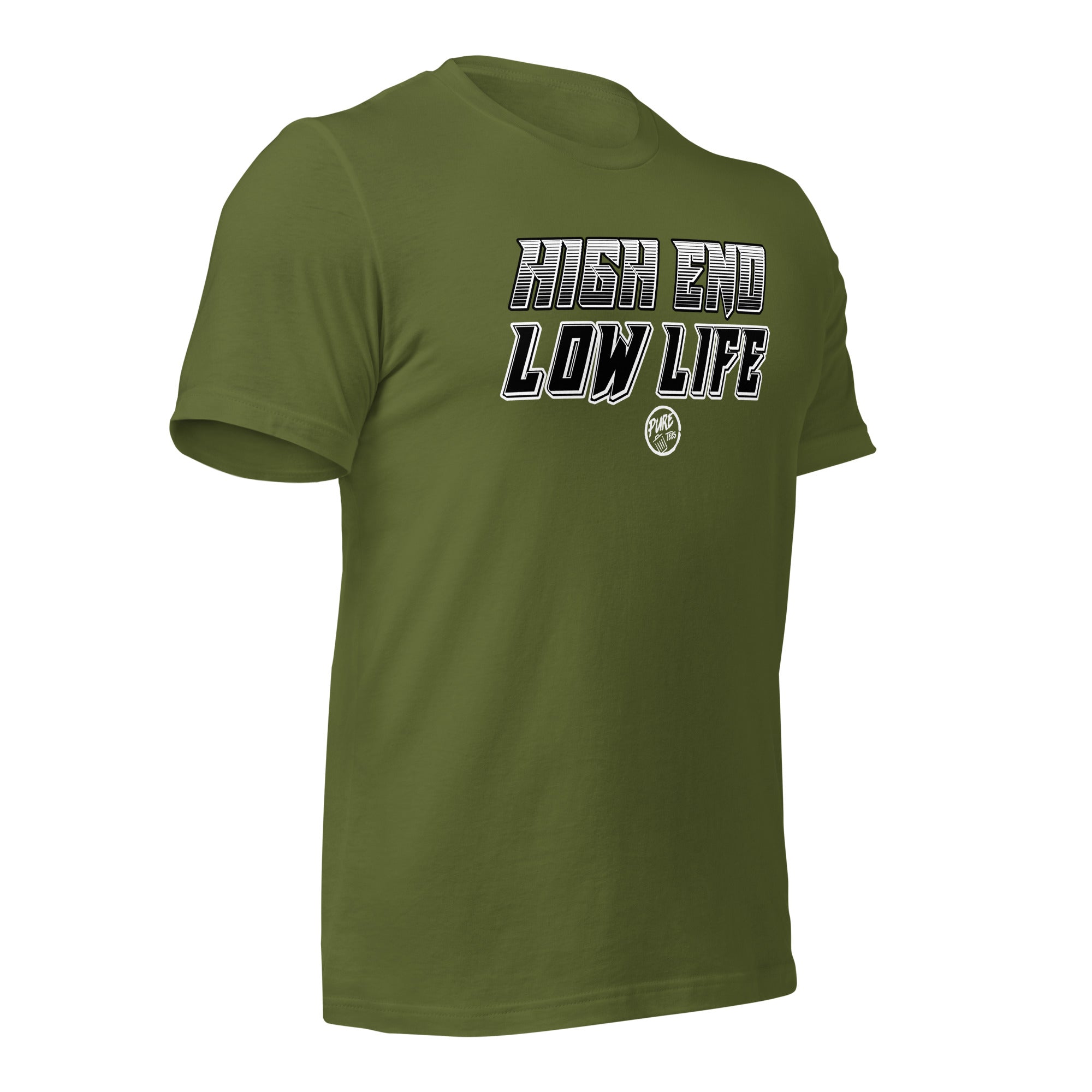 Pure Trash High End Low Life t-shirt uomo oliva