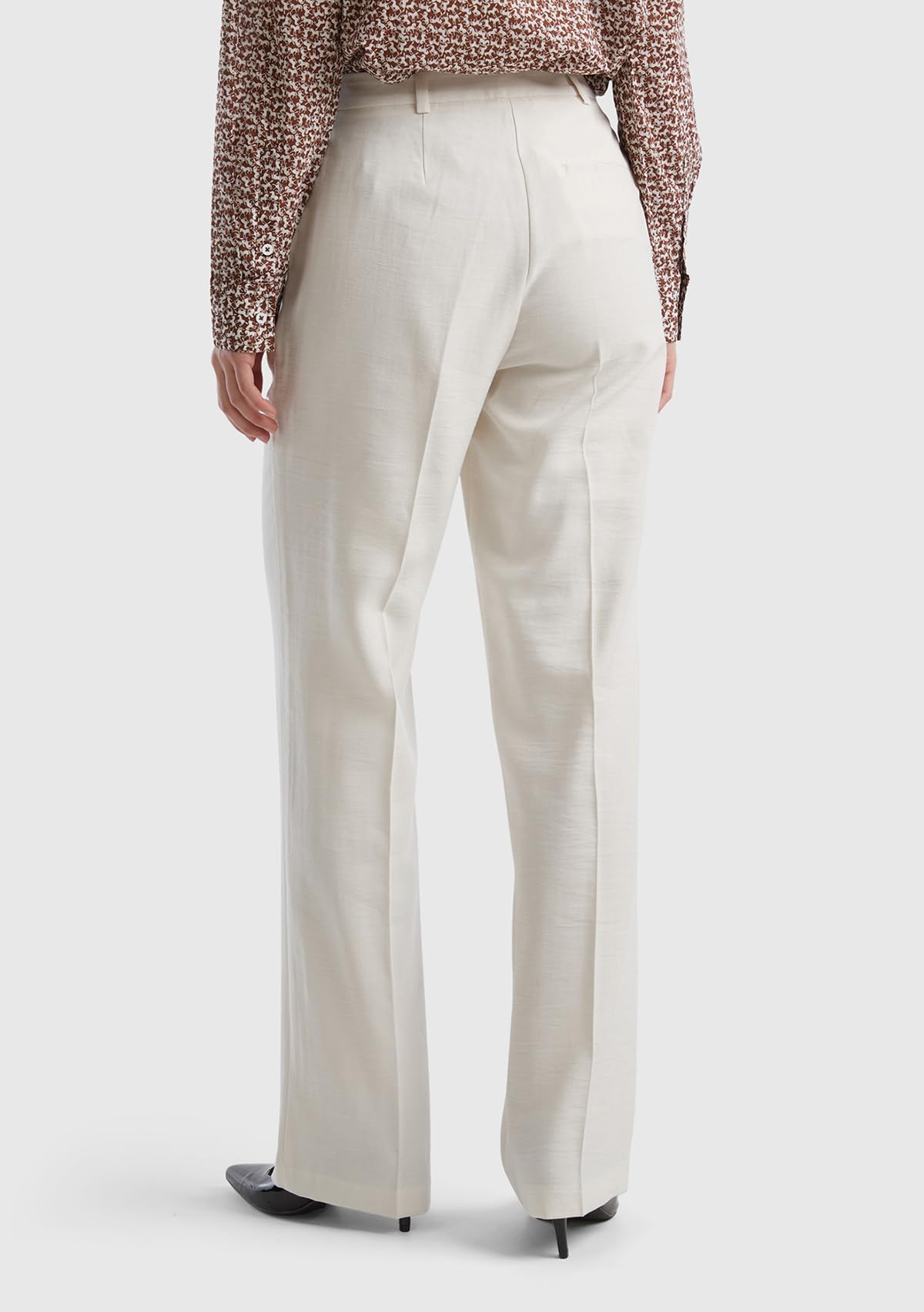 Benetton 4YFWDF05R Pantaloni Donna Panna 36 Viscosa