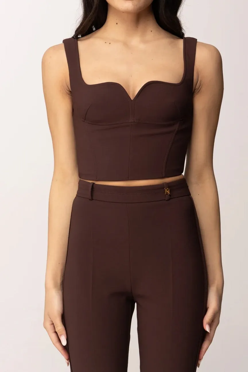 Elisabetta Franchi TO04161E2 Top Donna Cacao