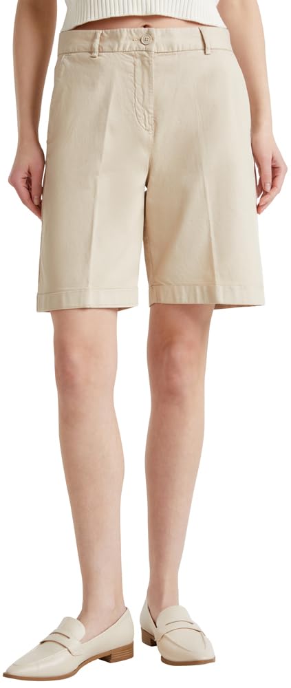 Benetton 4CDRD901W Bermuda Donna Beige in Cotone Regular Fit