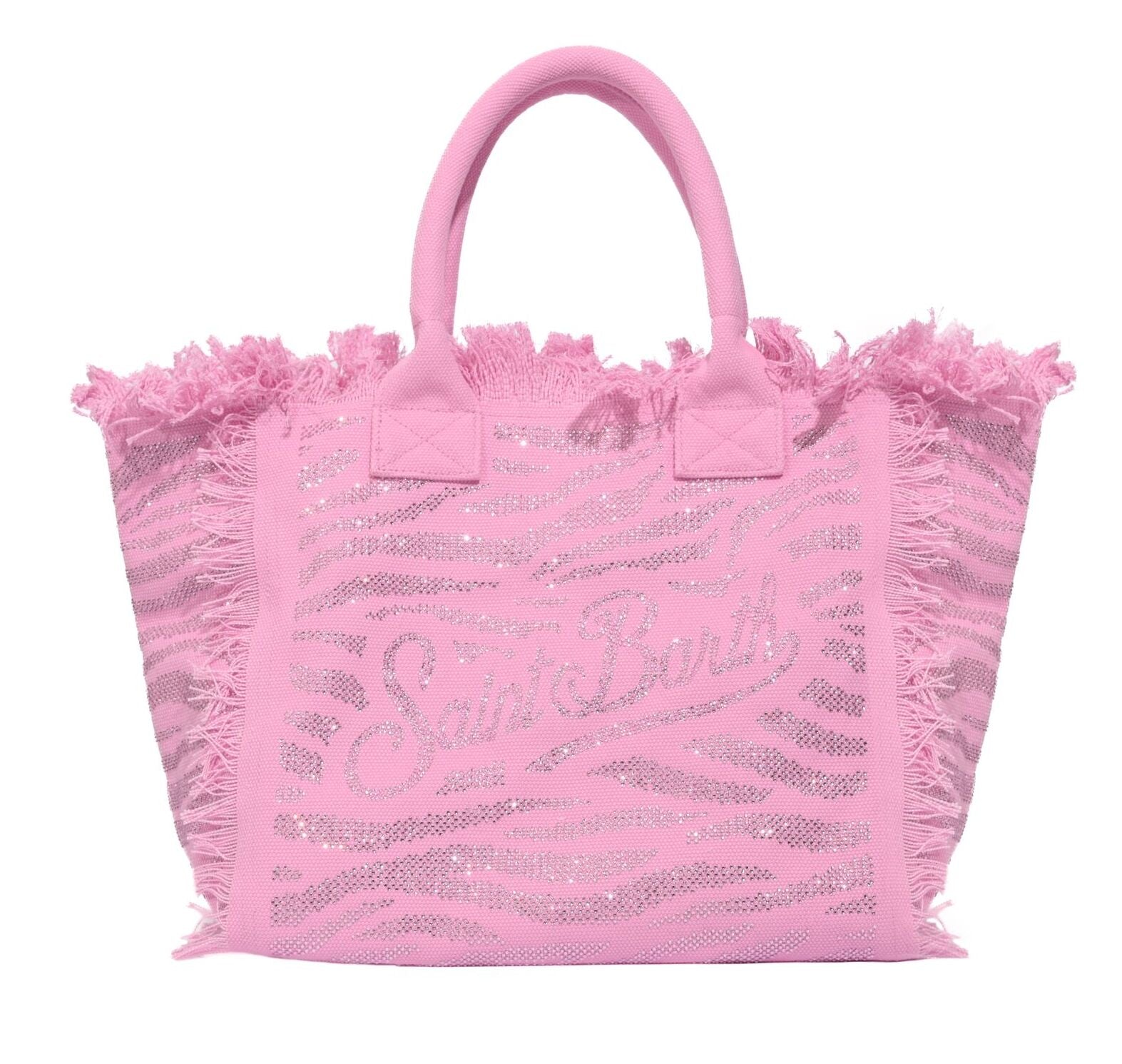 MC2 Saint Barth Vanity Borsa Zebra Rosa Strass Cotone