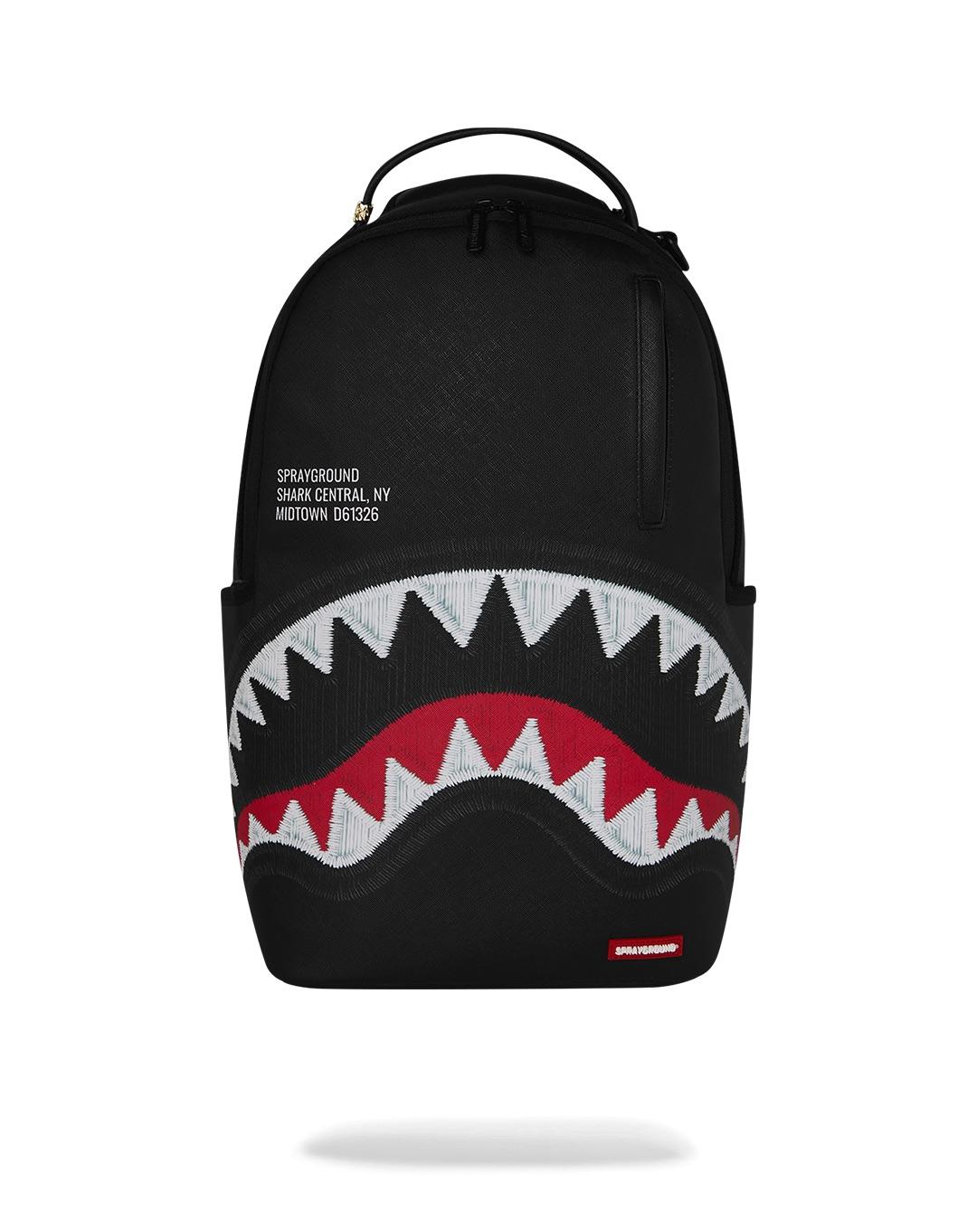Sprayground 910B9629NSZ zaino nero shark ricamato PVC