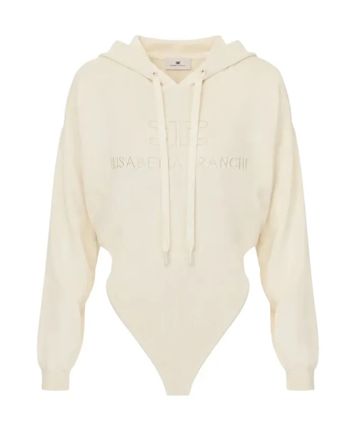 Elisabetta Franchi BK87S66E2 body maglia burro cappuccio