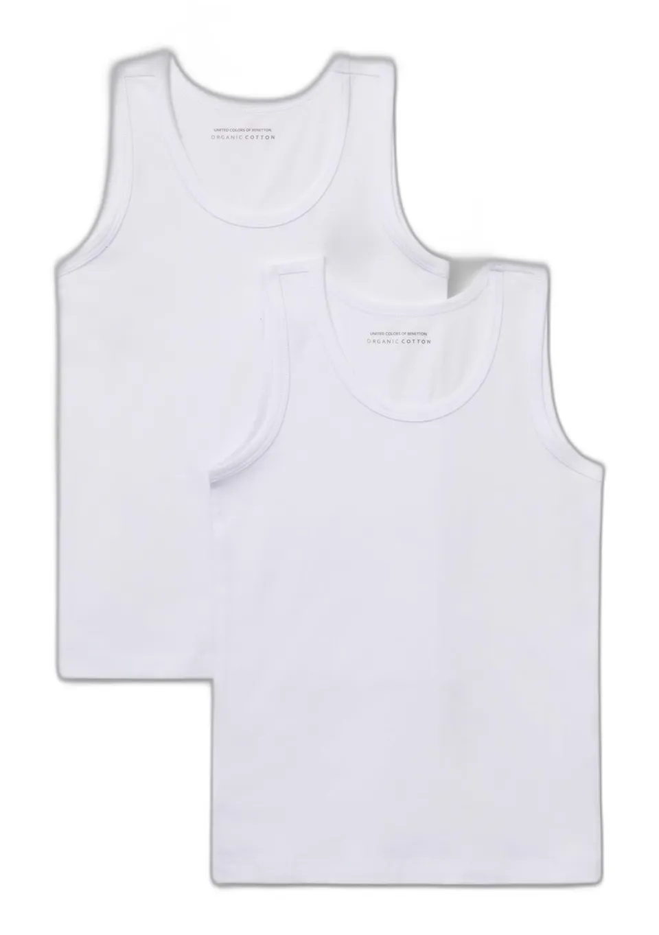 Benetton 3op80h014 Set 2 Canotte Bimbo Bianco 101