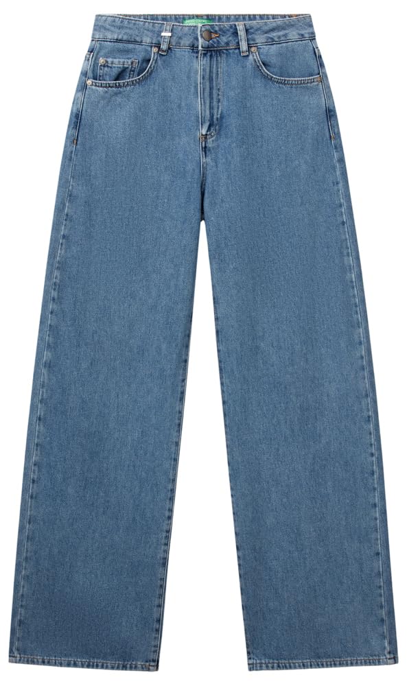 Benetton Jeans Wide 5 Tasche 100% Cotone