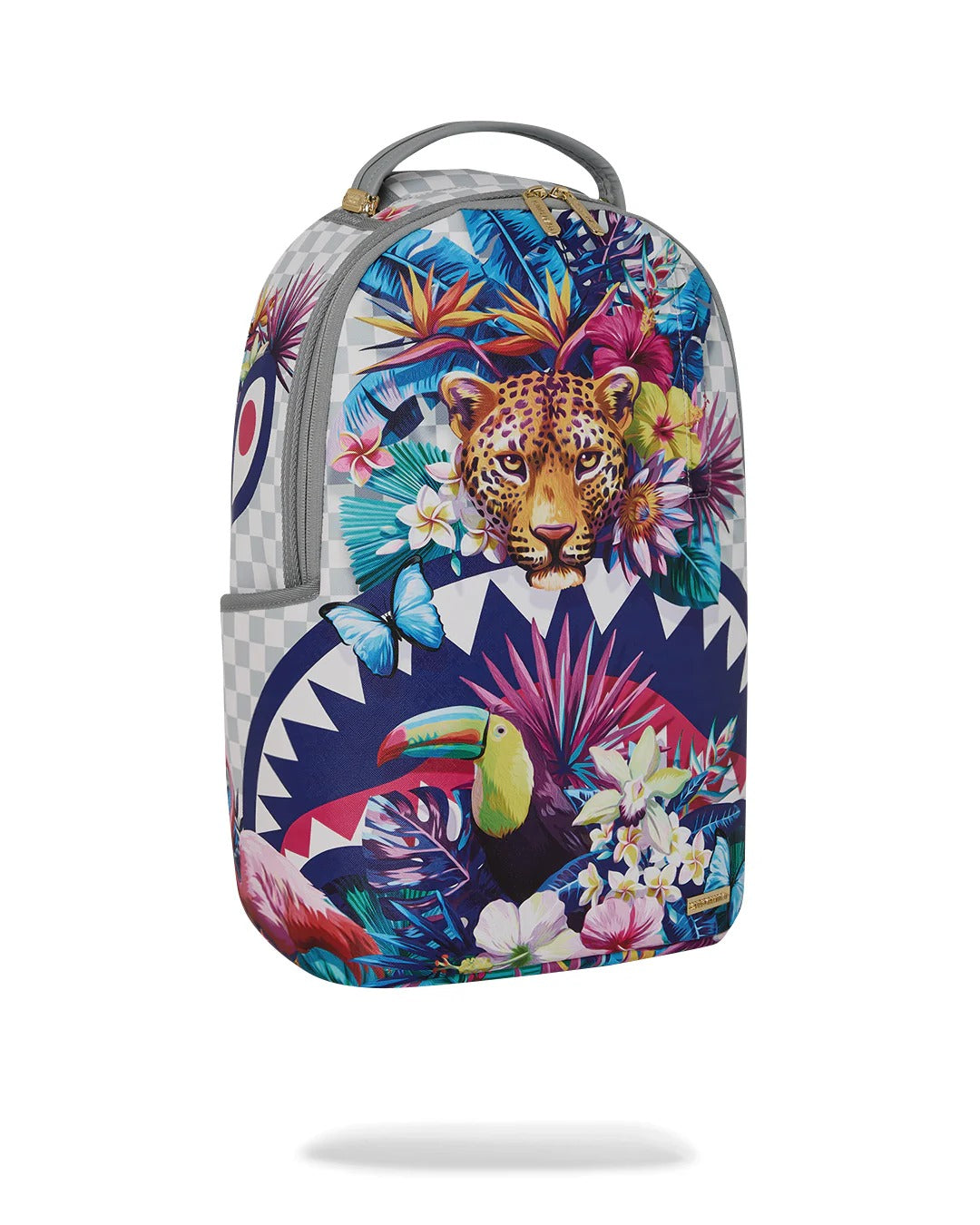 Sprayground Cream Flowering Jungle Shark zaino grigio PVC