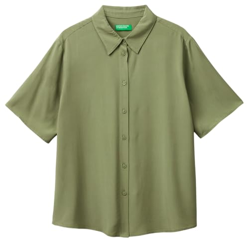United Colors of Benetton 5WPWDQ0B1 Camicia Donna Verde