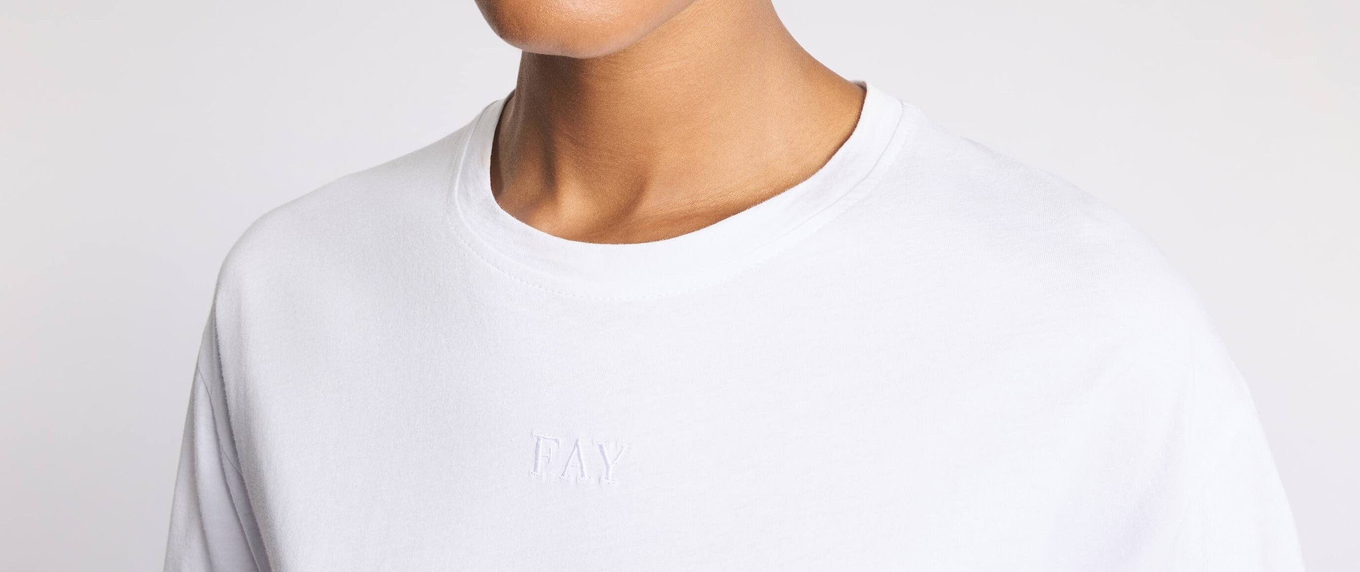 Fay NPWB2526610 T-shirt Donna Bianco Jersey Cotone