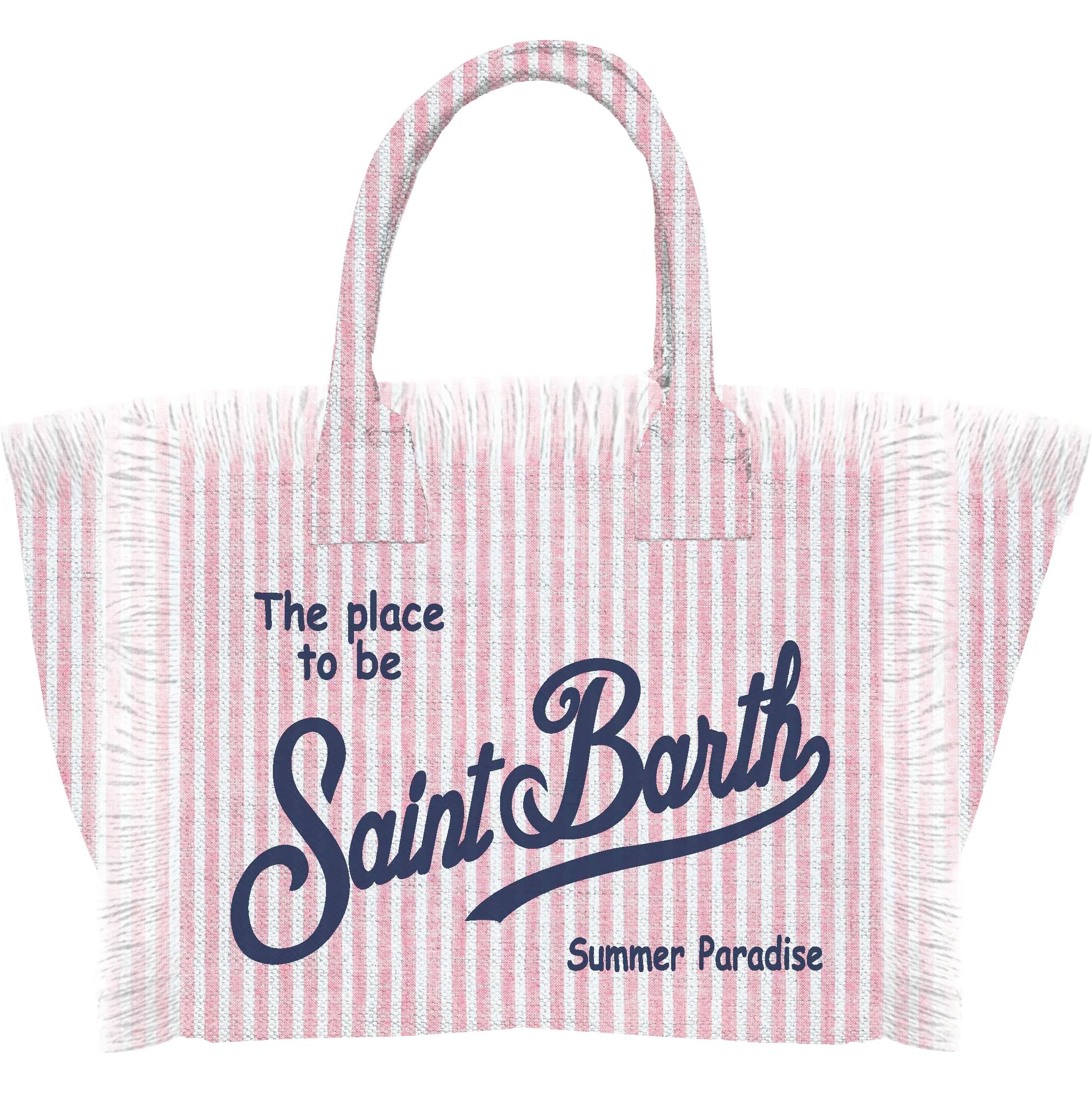 MC2 Saint Barth Vanity Linen borsa tote stripes rosa