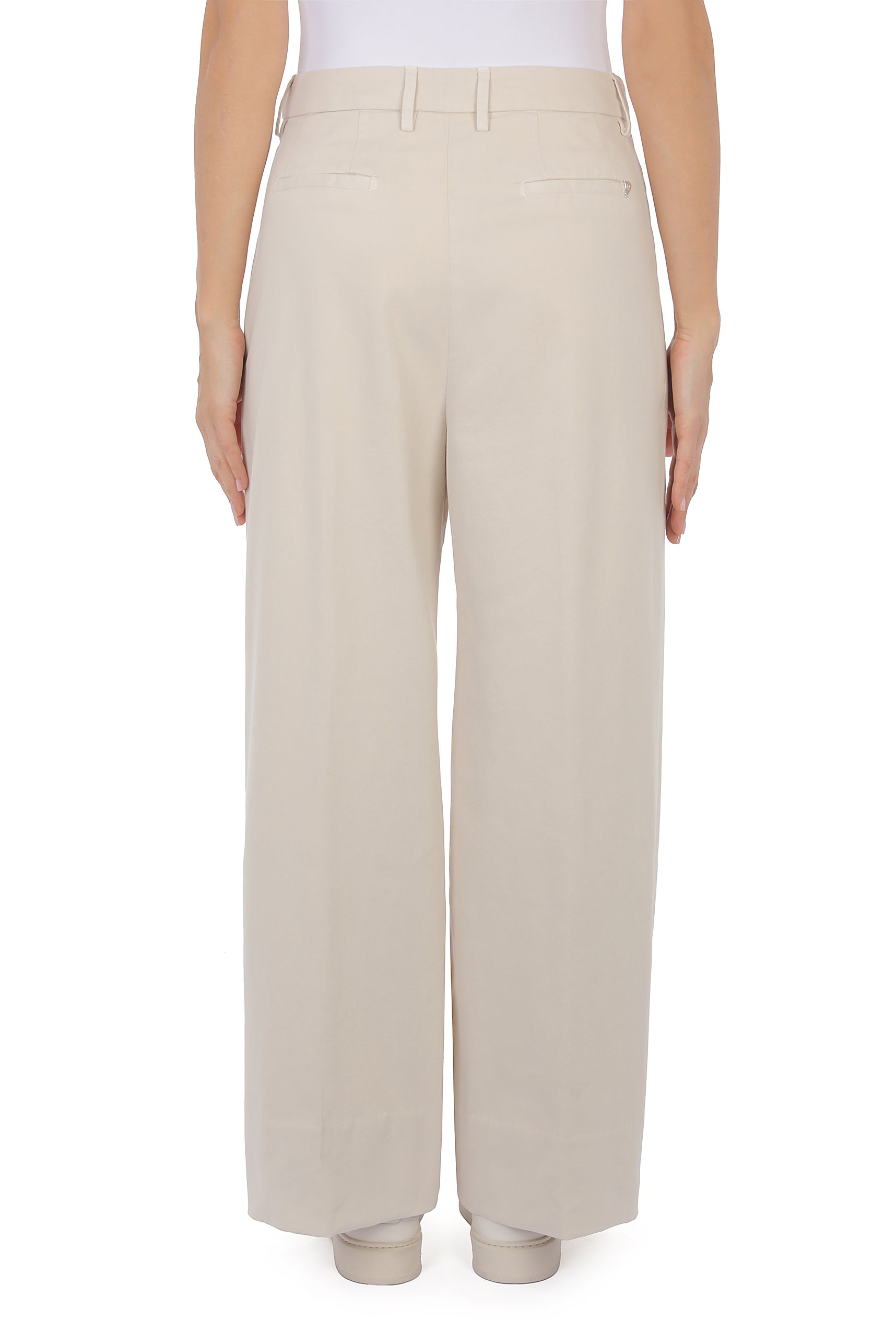 Dondup Eloise DP843 GSE043D pantalone avorio wide leg
