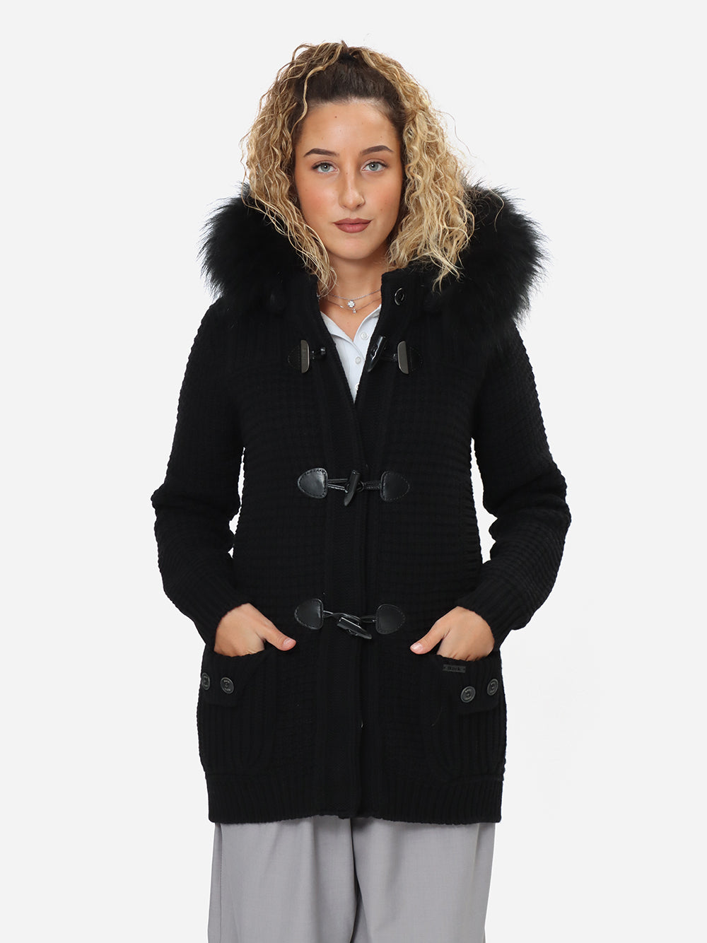 Bark Medium Duffle Coat W/Murmasky giubbotto donna nero