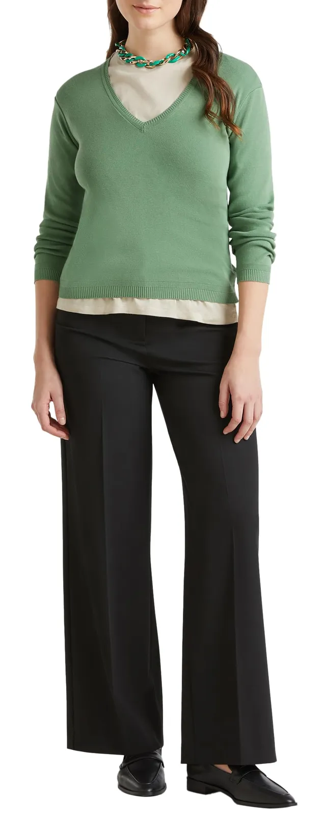 Benetton 1091d4625 Maglione Donna Avorio Taglia M
