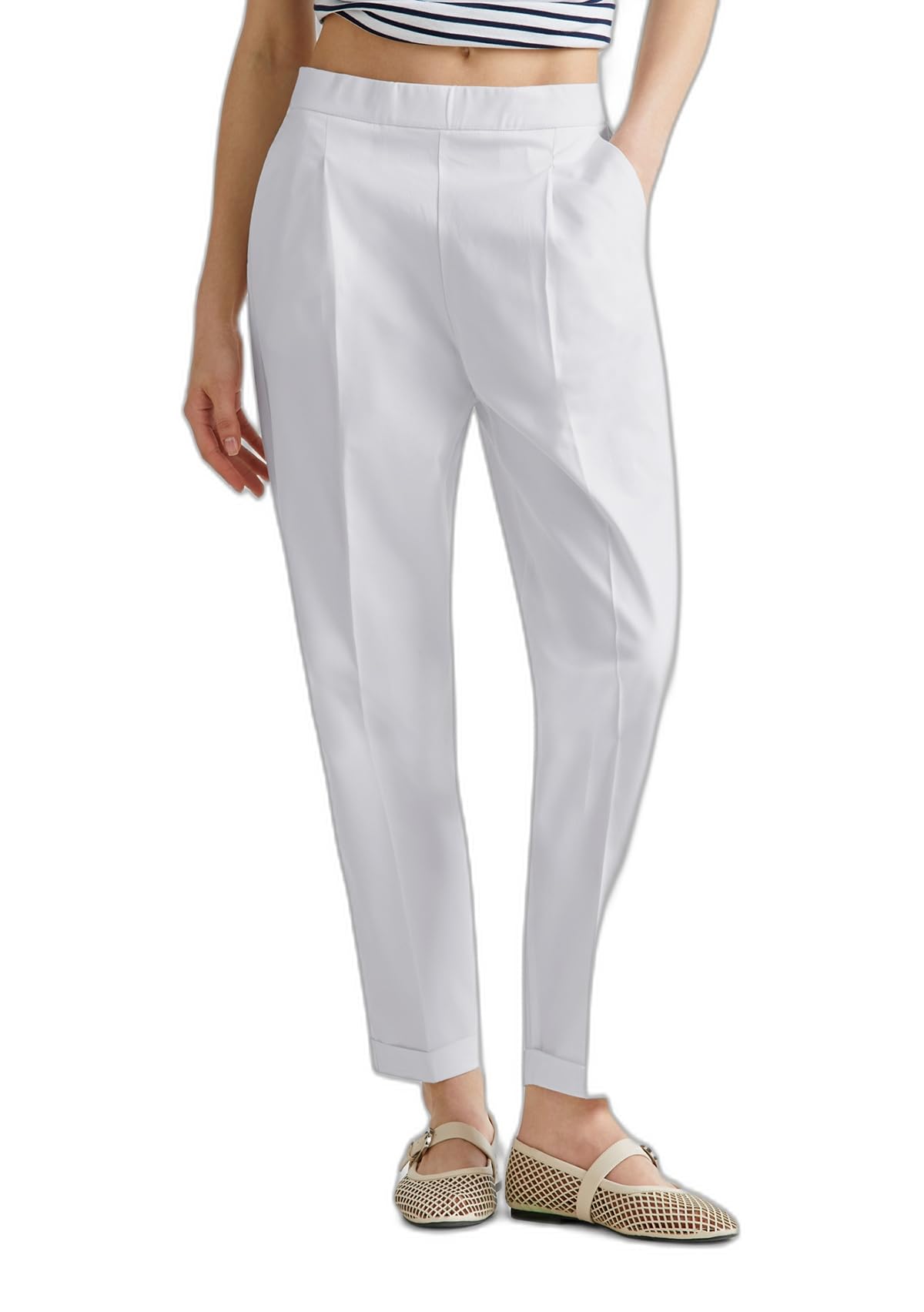 Benetton 40fadf092 Pantaloni Donna Blu cotone stretch