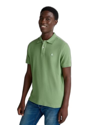 Benetton Polo Uomo Manica Corta Blu Verde Casual