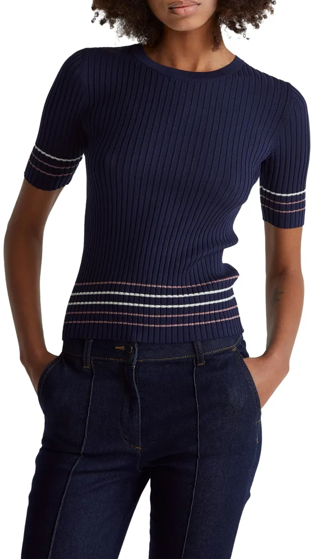 Benetton 1e3re10ek Maglia Donna Taglia S Righe Multicolor