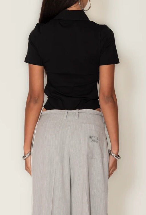 Gaelle Paris GAABW09318 Body Donna Nero Cotone Polo