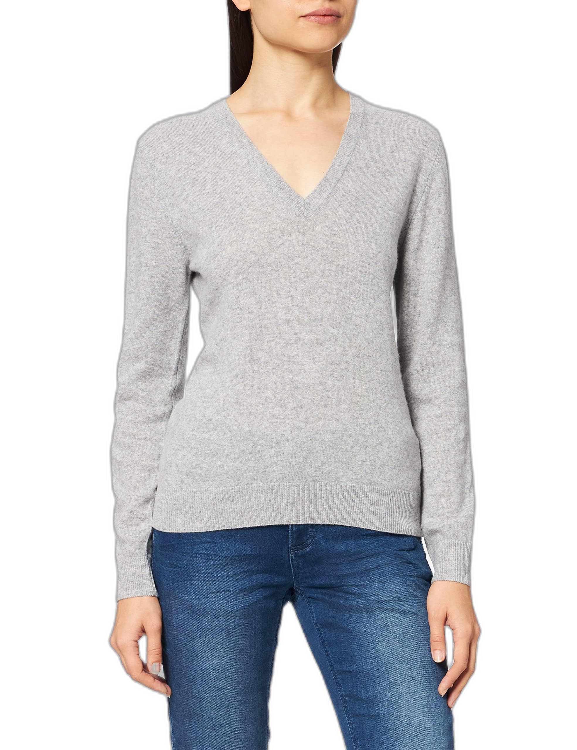 Benetton Maglia Scollo V 1002d4488 Maglione Donna manica lunga