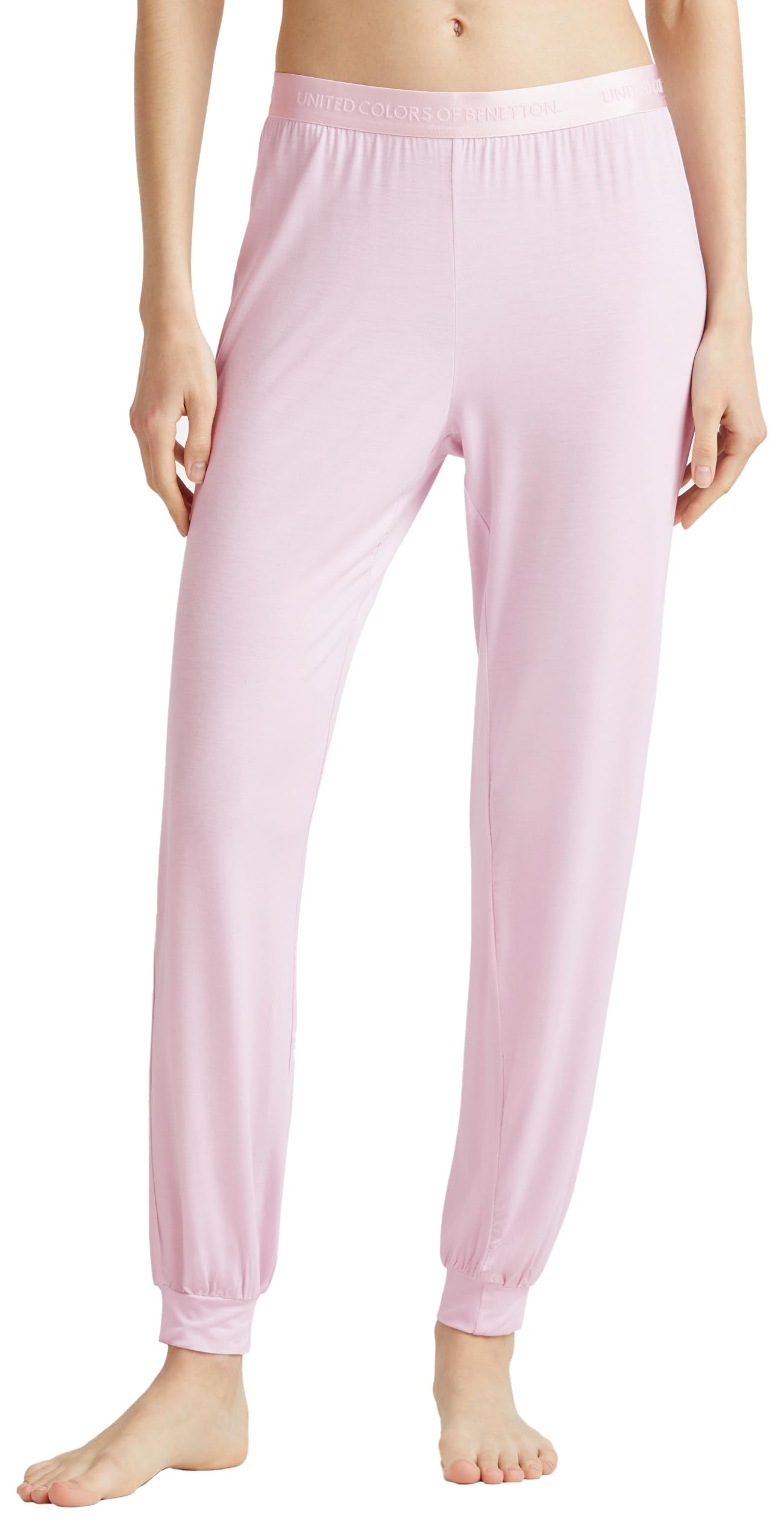 Benetton Pantalone 36mx3f047 Pigiama Donna S Rosa Modal