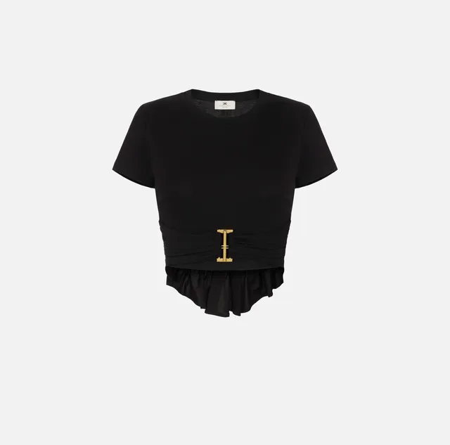 Elisabetta Franchi MA00366E2 t-shirt donna nero jersey