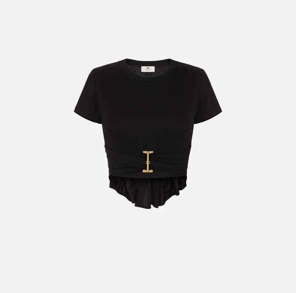Elisabetta Franchi MA00366E2 t-shirt donna nero jersey