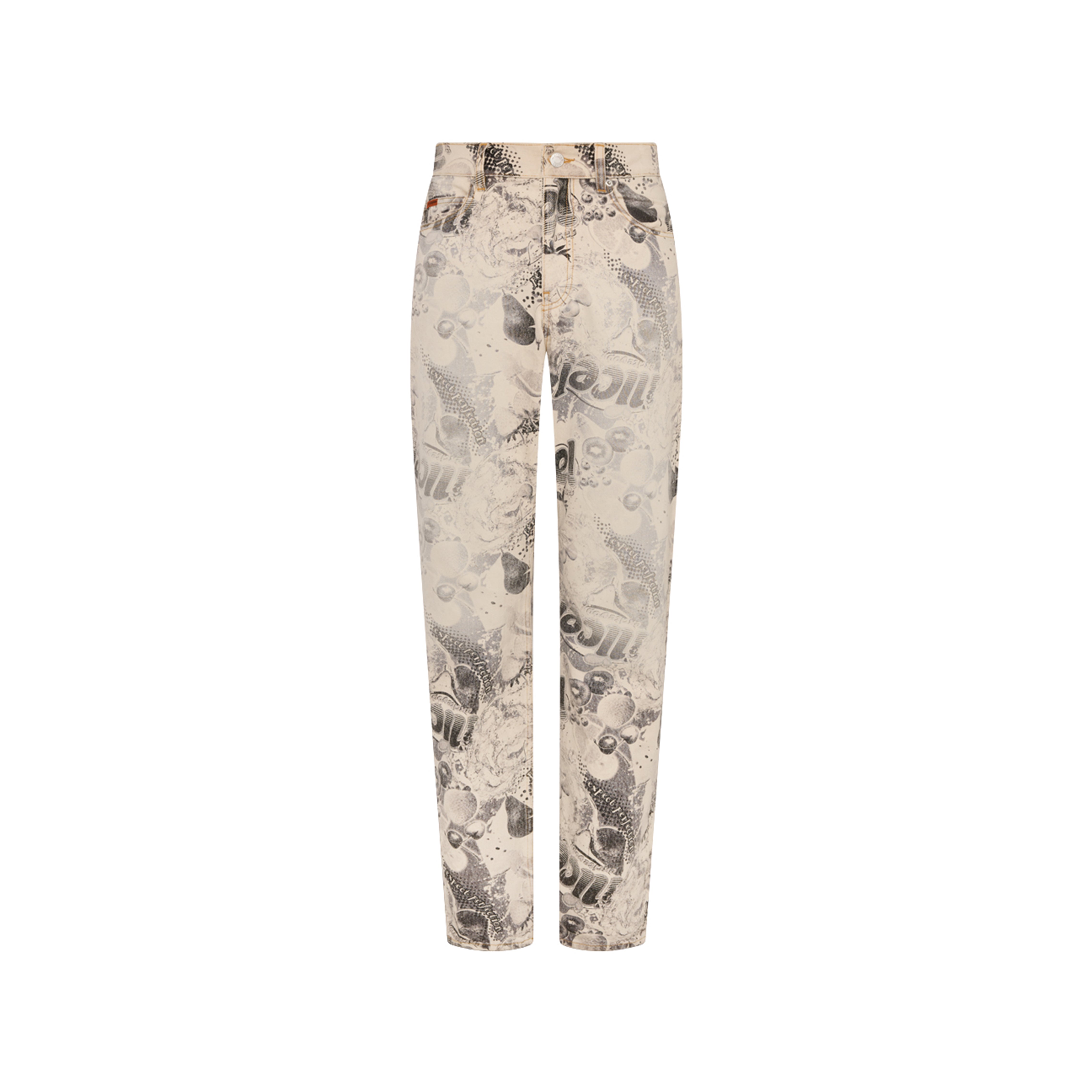Martine Rose 5 Pocket Jean jeans black white fruits cotone