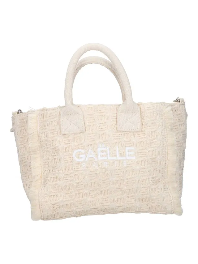 Gaelle Paris GAACW03179 shopper beige logo ricamato