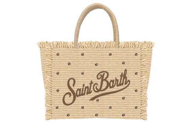 MC2 Saint Barth Vanity Mini Straw borsa beige strass paglia