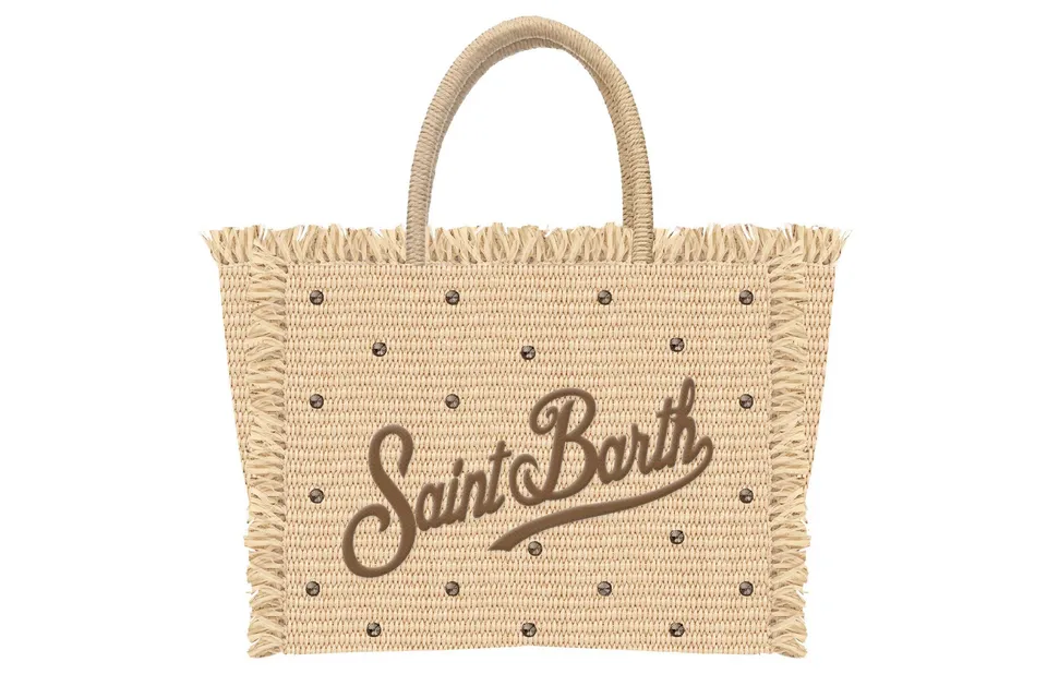 MC2 Saint Barth Vanity Mini Straw borsa beige strass paglia