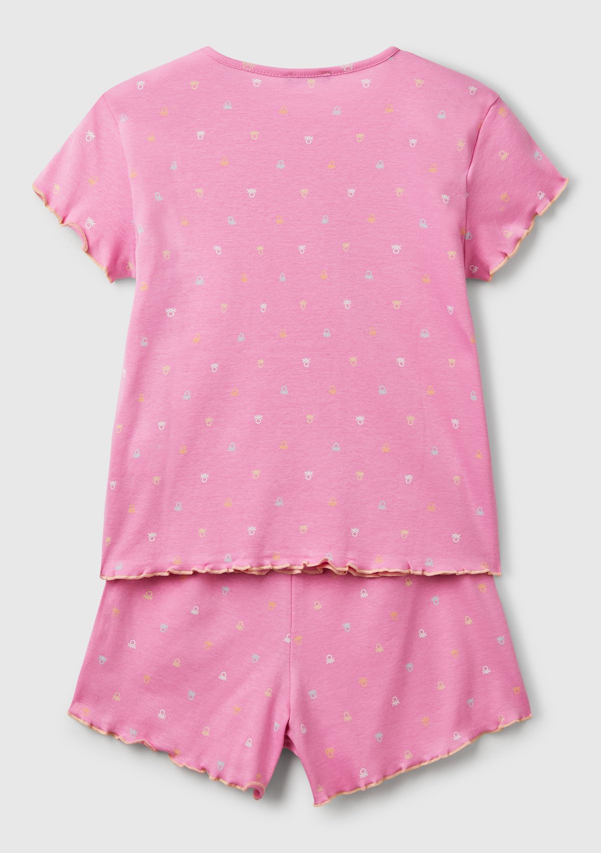 Benetton 33on0p08a pigiama bambina 90 t-shirt+short fantasia