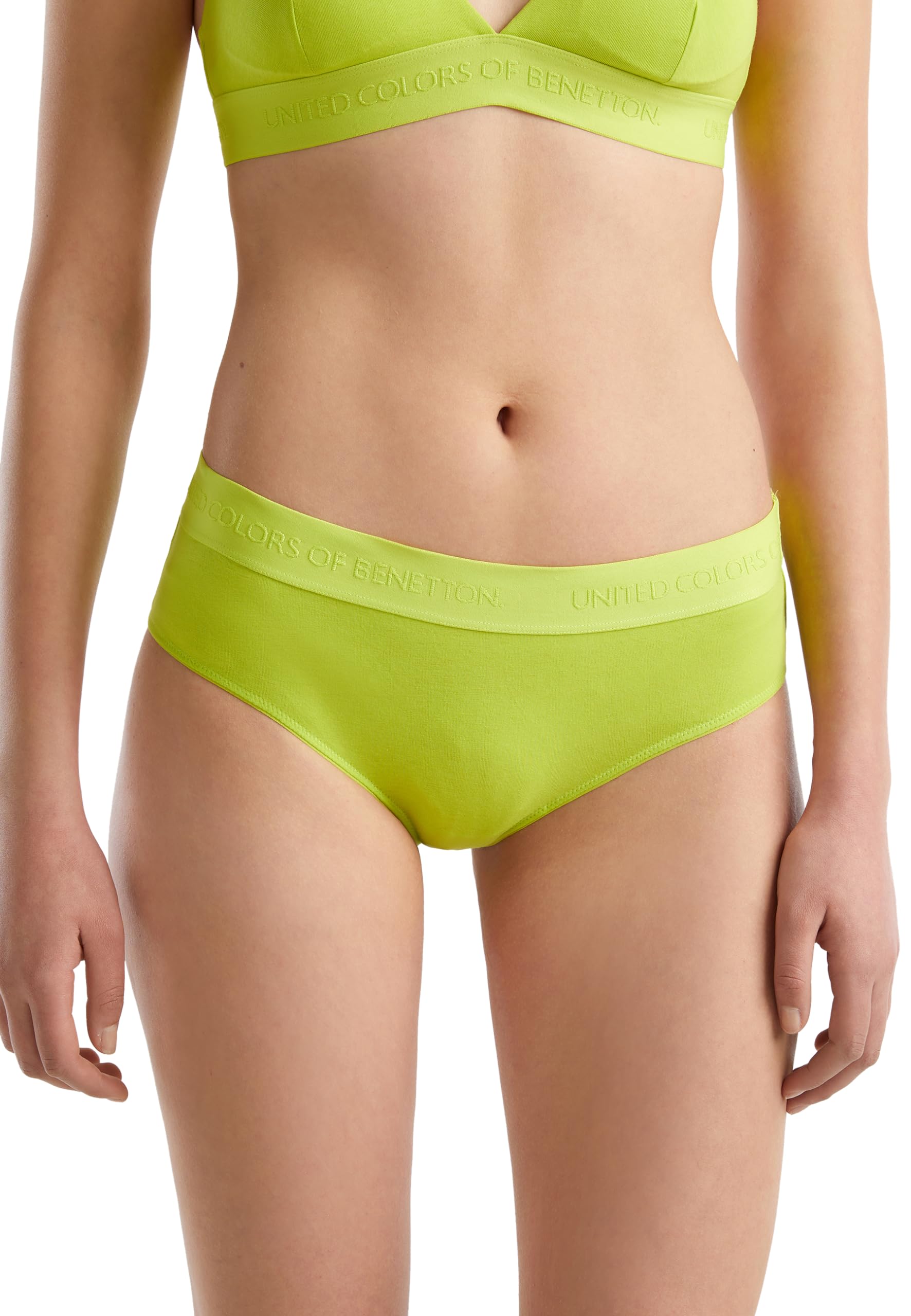 Benetton Intimo Slip Donna Fianco Alto Lime 2c7 cotone organico