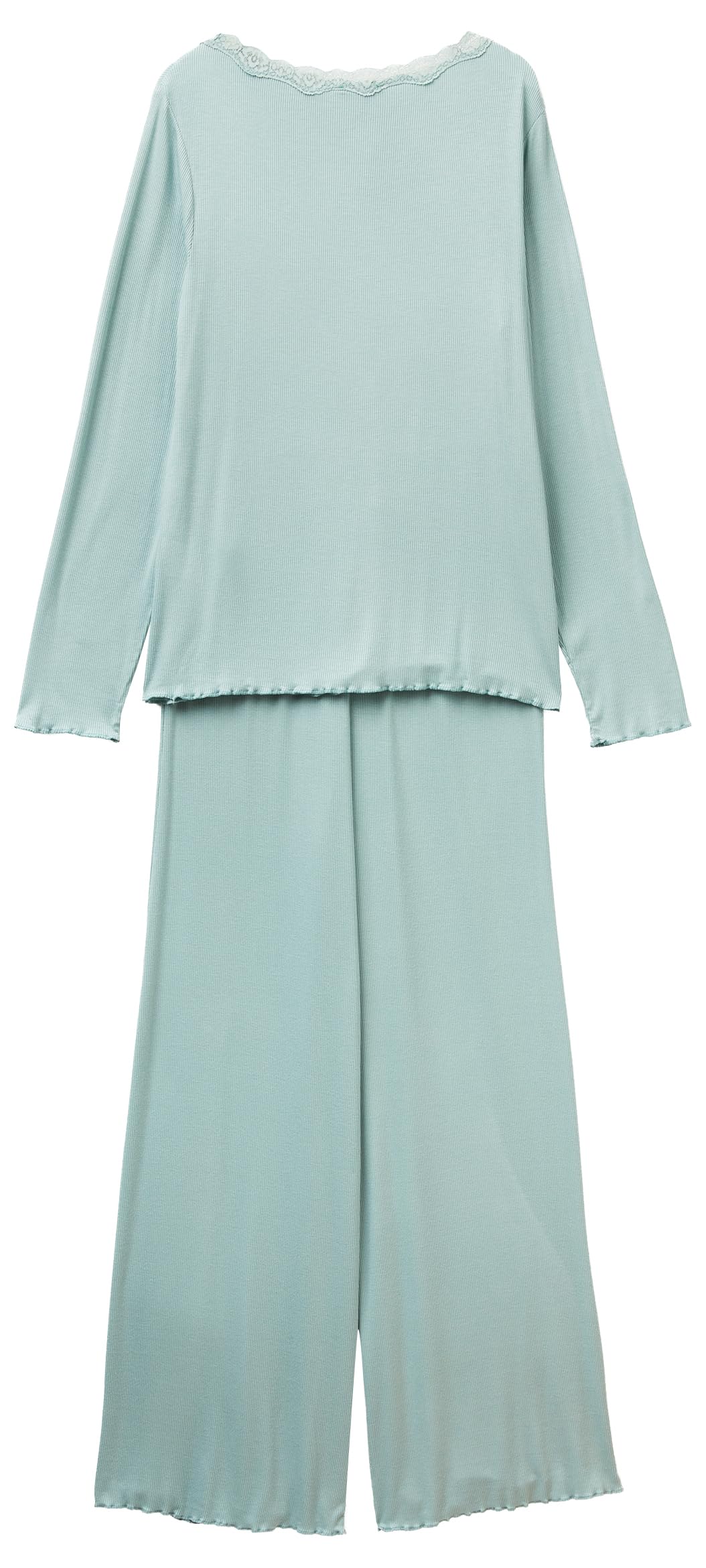 Benetton 3p2y3p03y Pigiama Donna M Verde costina pizzo