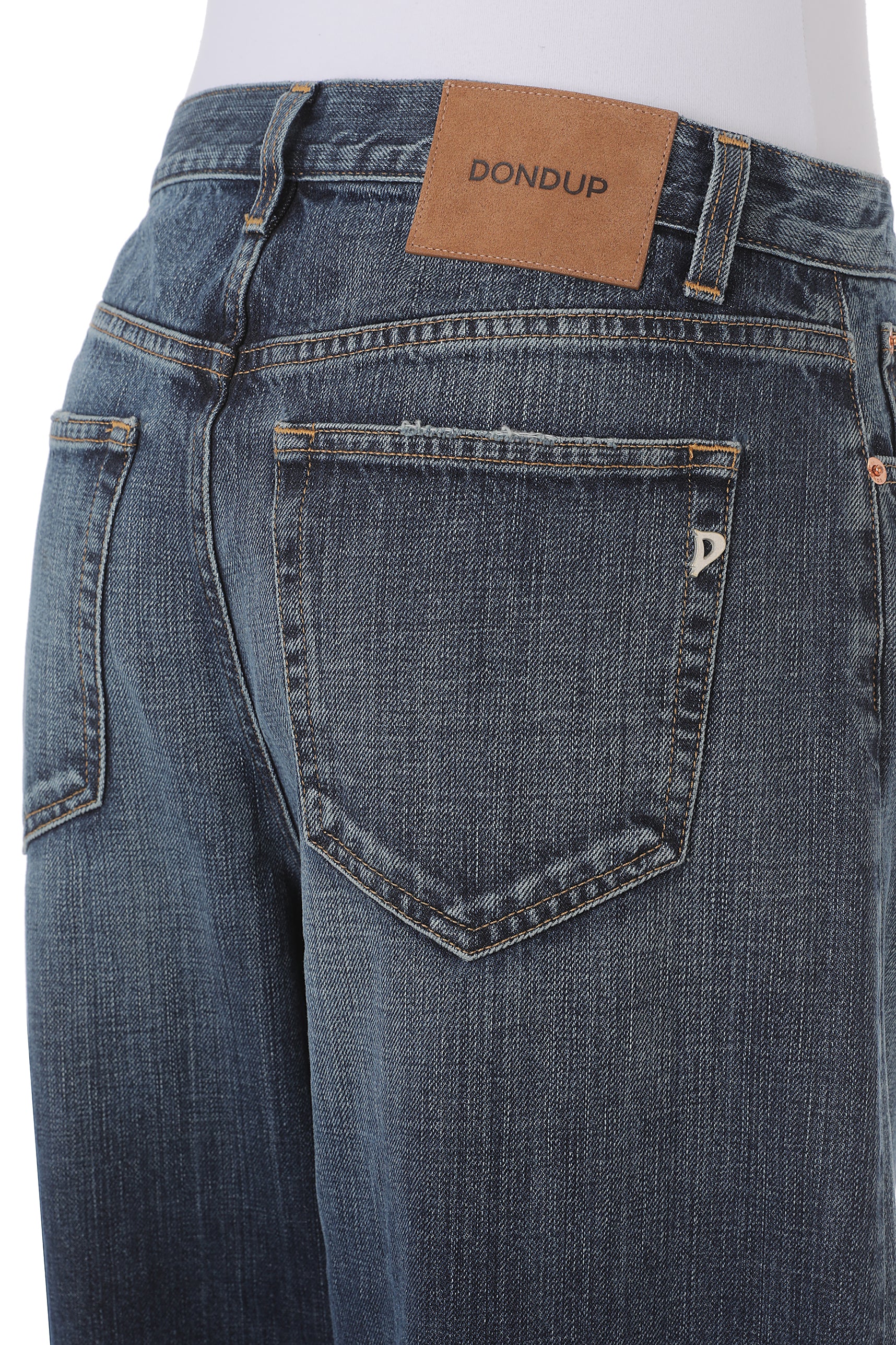 Dondup Dakota DP849 jeans donna palazzo blu loose