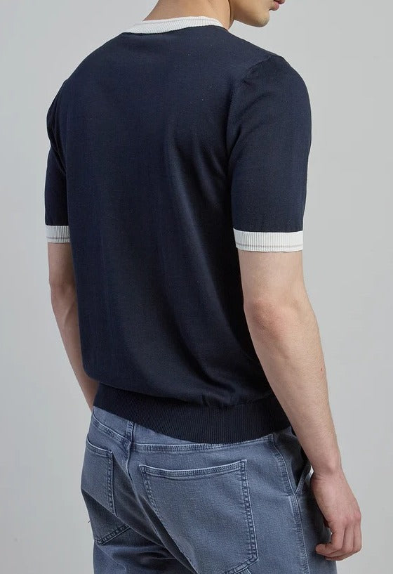 Eleventy M76MAGM19 maglia uomo cotone blu sabbia