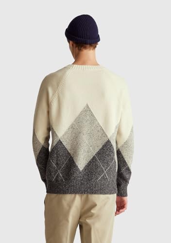 Benetton 1NGVK10B2 Maglione Uomo XS Girocollo Rombi
