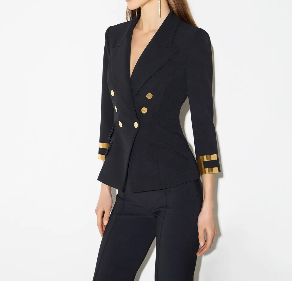 Elisabetta Franchi GI26866E2 giacca doppio crêpe nero