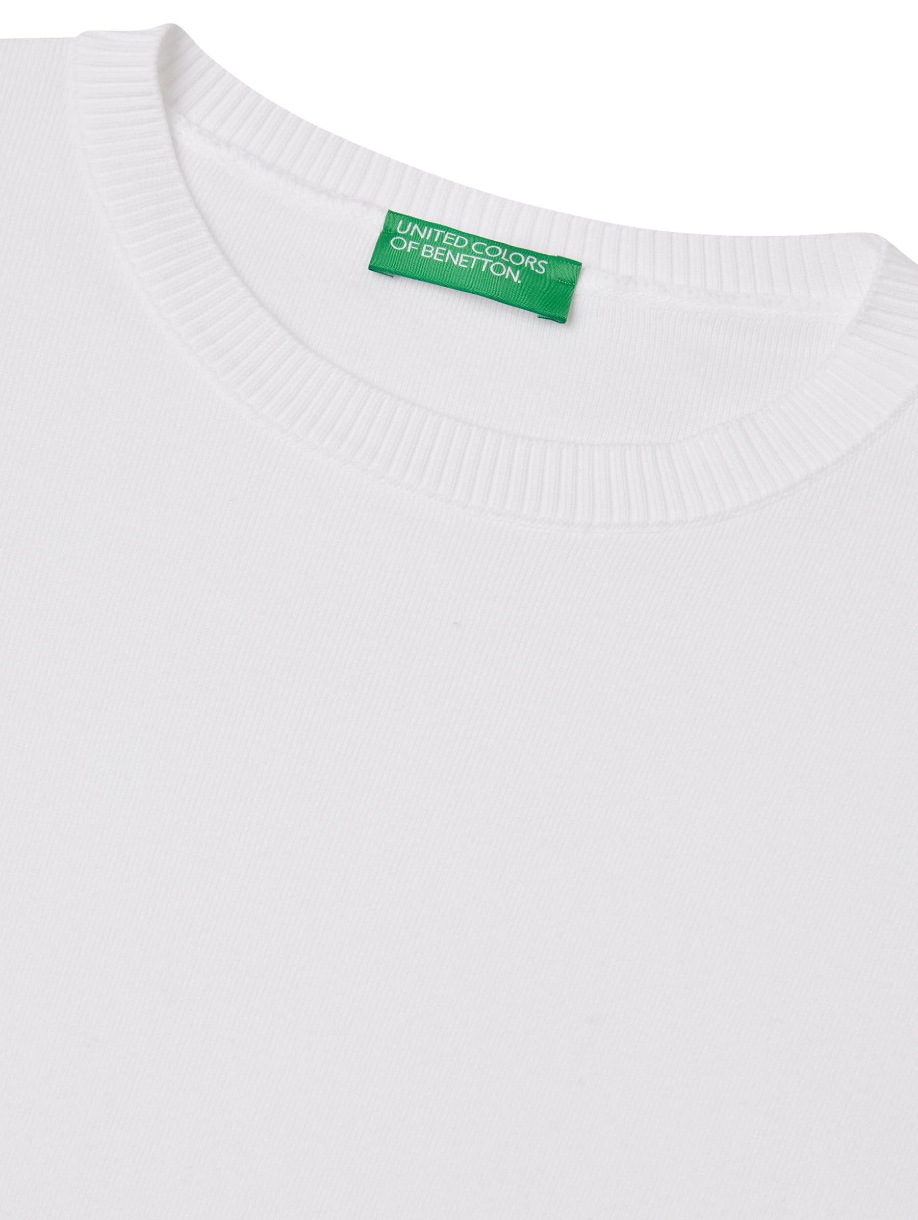 Benetton 1091d10d6 maglia donna bianca XS girocollo