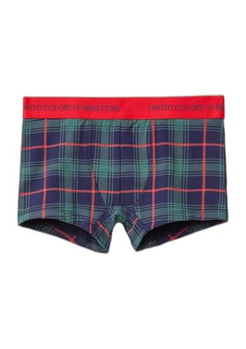 Benetton Boxer Corti Bambino 160 Cotone Blu Stampa Natale