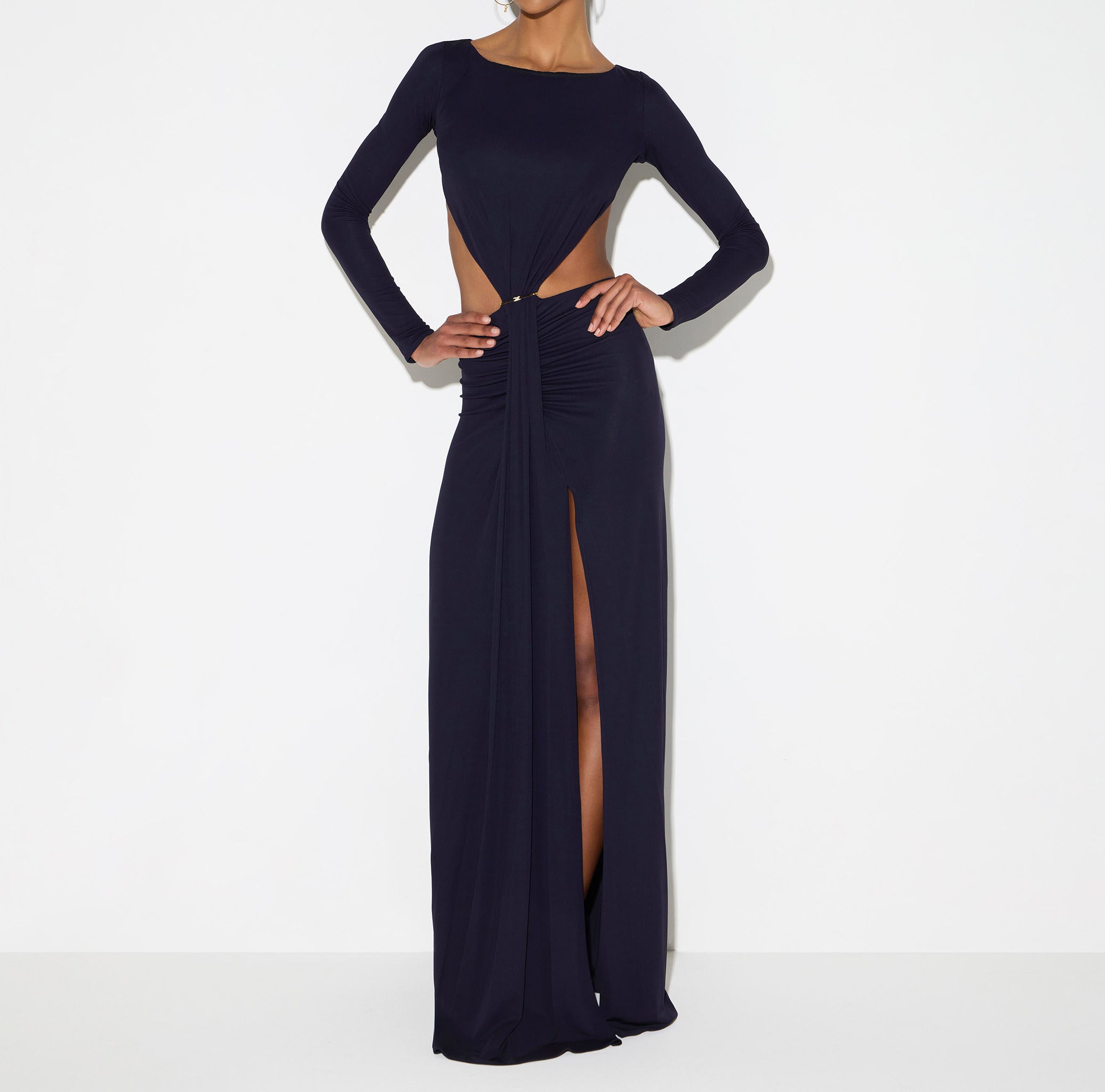 Elisabetta Franchi ABR3467E2 Abito Blu Notte Cut-Out