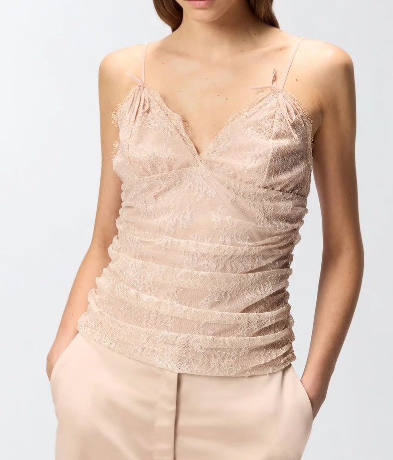 Pinko Fragola 106726 A378 Top Pizzo Rosa Slim