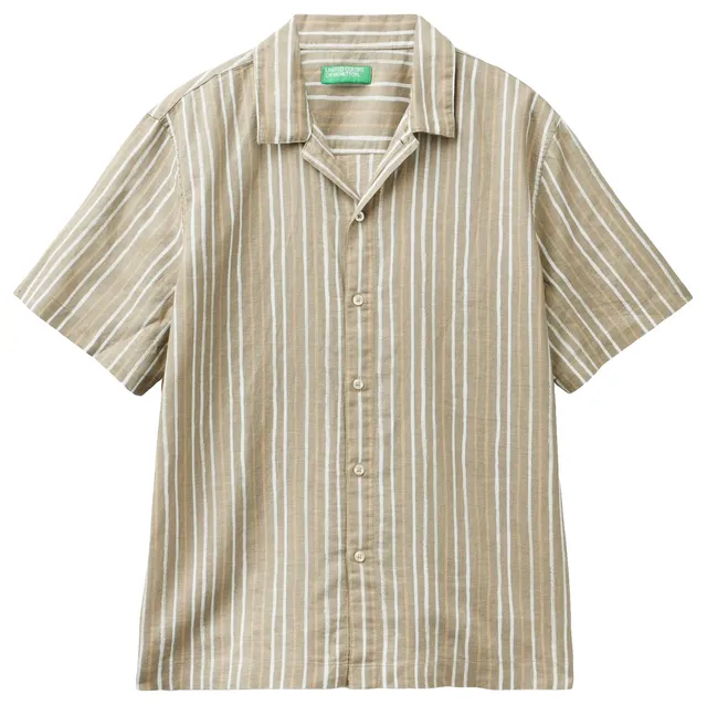United Colors of Benetton 5HPWUQ03H Camicia Uomo XS Lino