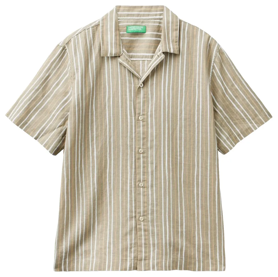 United Colors of Benetton 5HPWUQ03H Camicia Uomo XS Lino