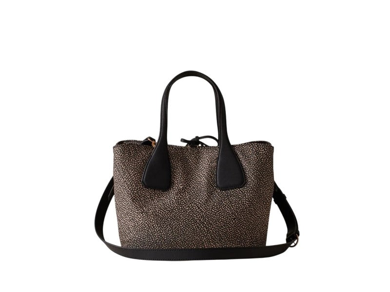 Borbonese Vis a Vis 91010215 Bauletto Op Naturale Nero